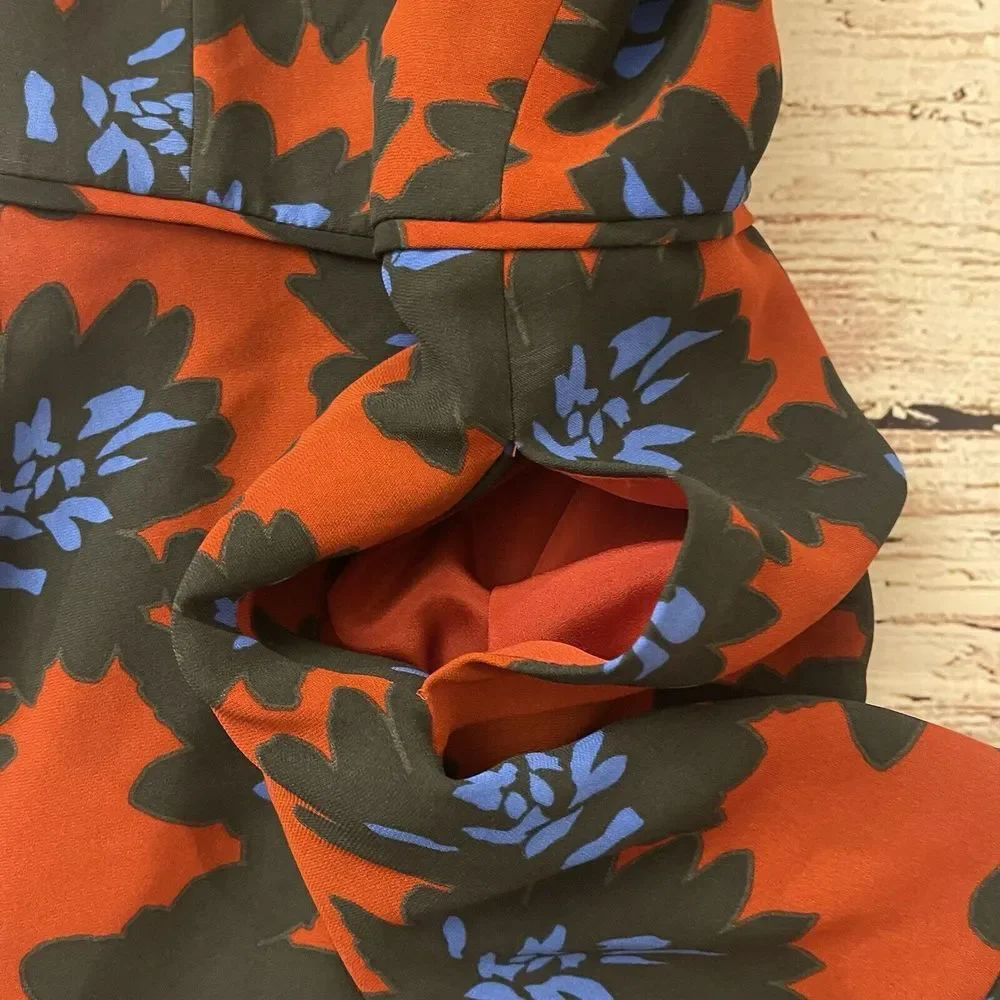 JCrew Firework Floral Red Dress Fit Flare Size 0‎ Women's